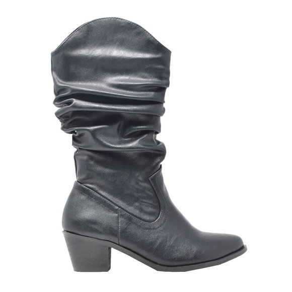 Chase + Chloe Shoes - SLOUCHED COWBOY BOOTS